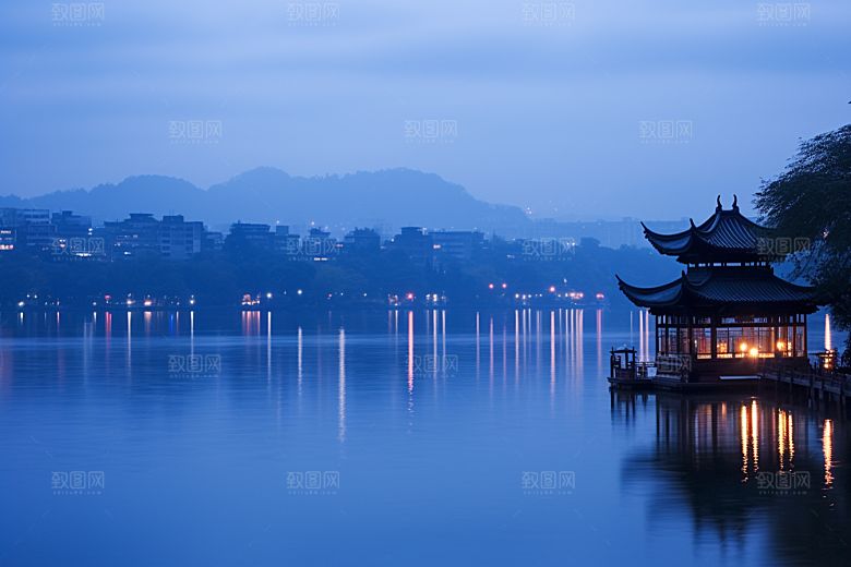 杭州城市风光风景都市摄影图