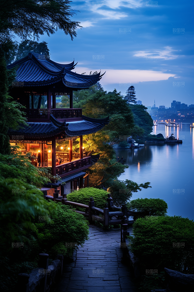 杭州城市风光国内游风景摄影图
