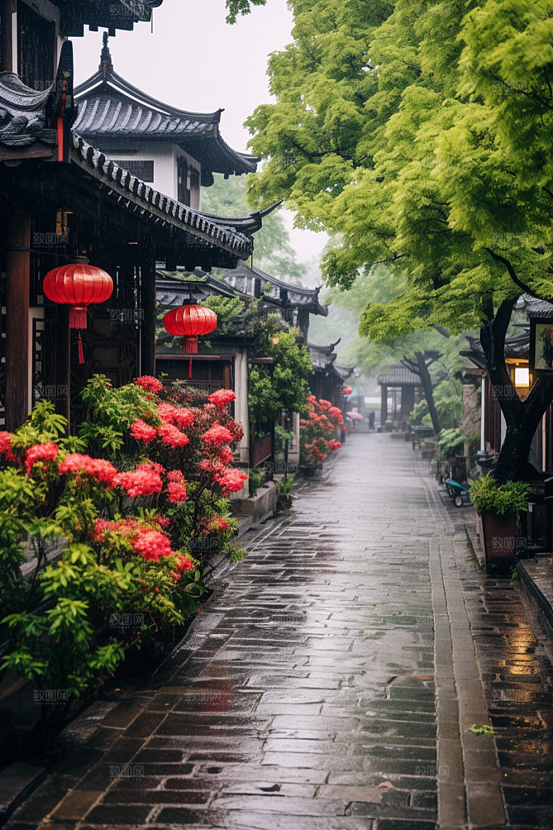 杭州城市风光景点南宋古都摄影图