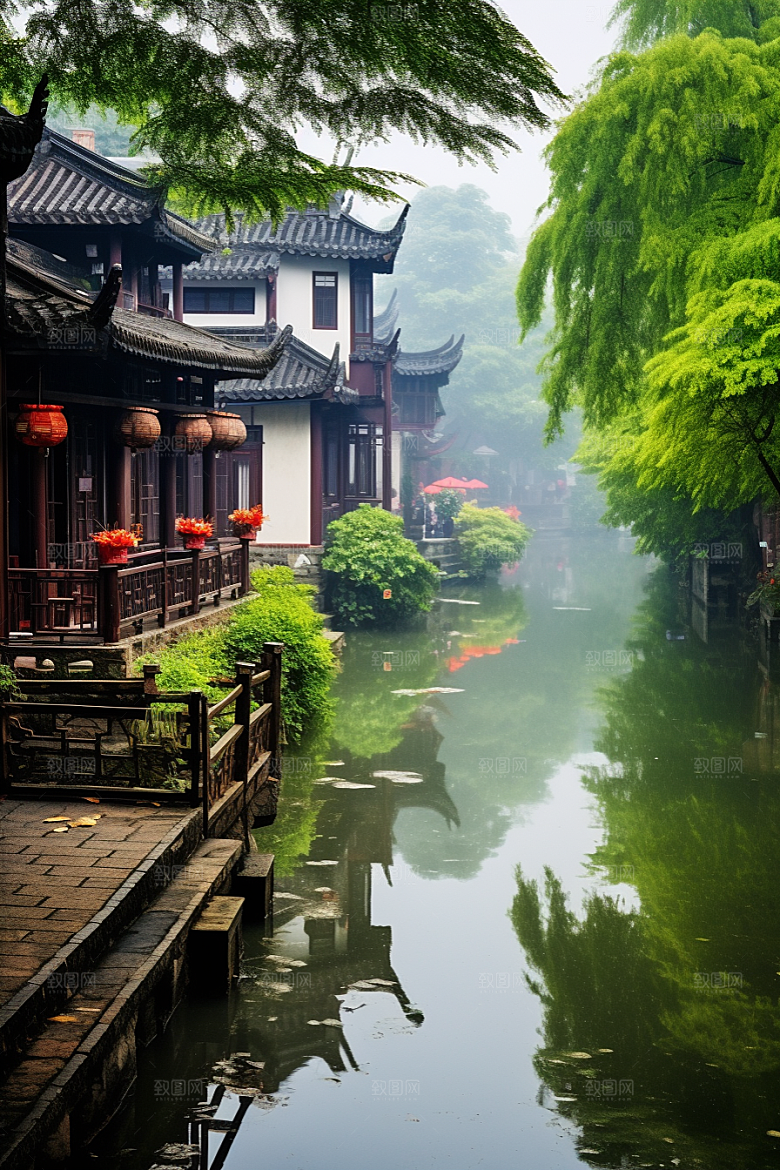 杭州城市风光江南旅行摄影图