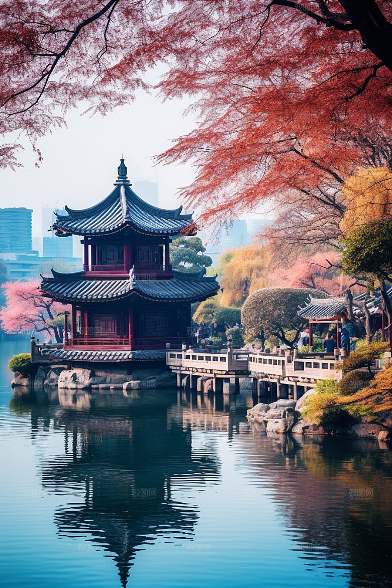 杭州城市风光旅行国内游摄影图