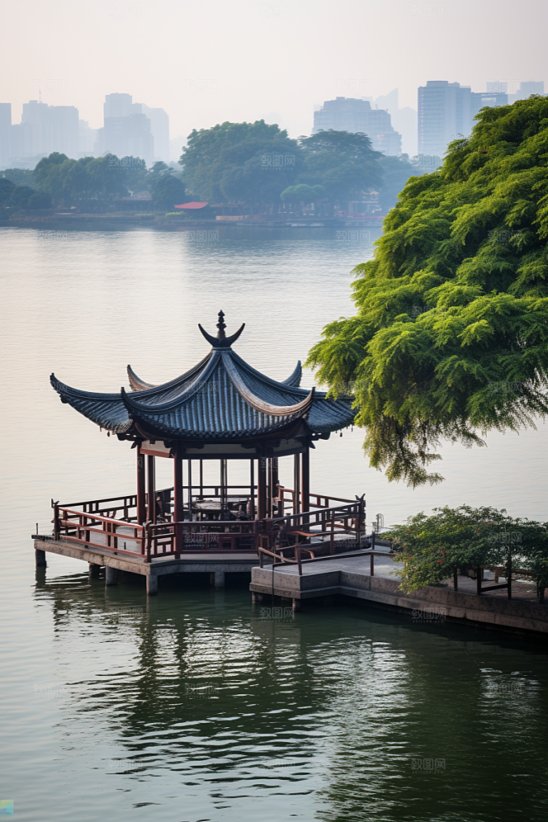 杭州城市风光江南景色摄影图