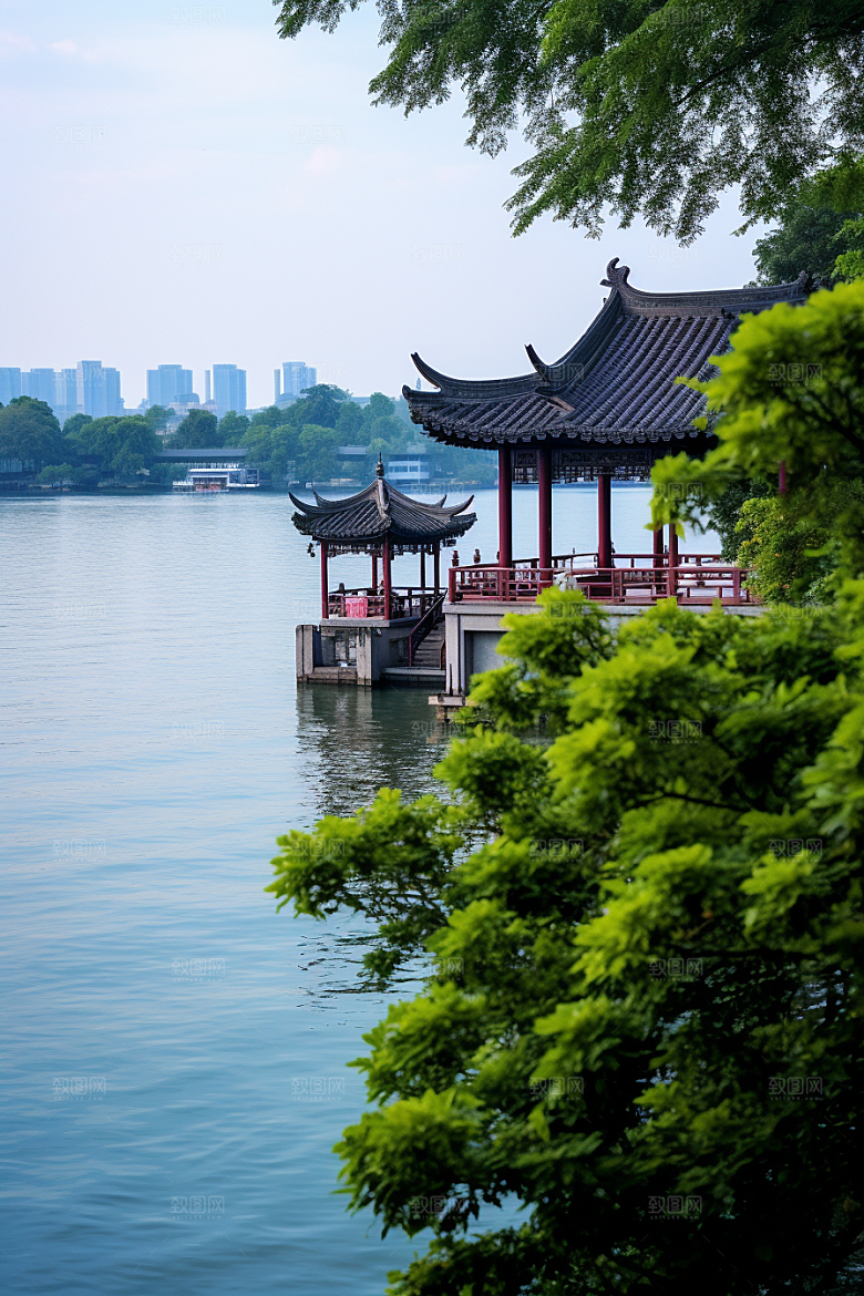 杭州城市风光地标旅游摄影图