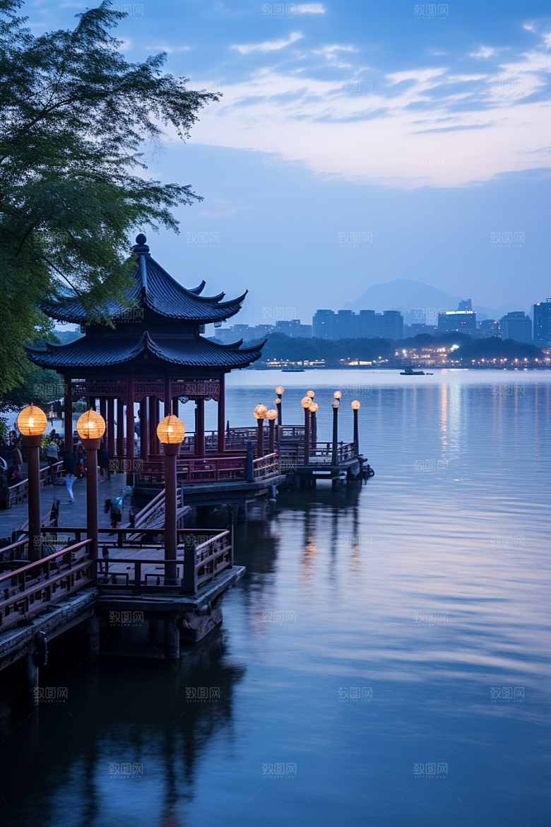 杭州城市风光南宋古都风景摄影图
