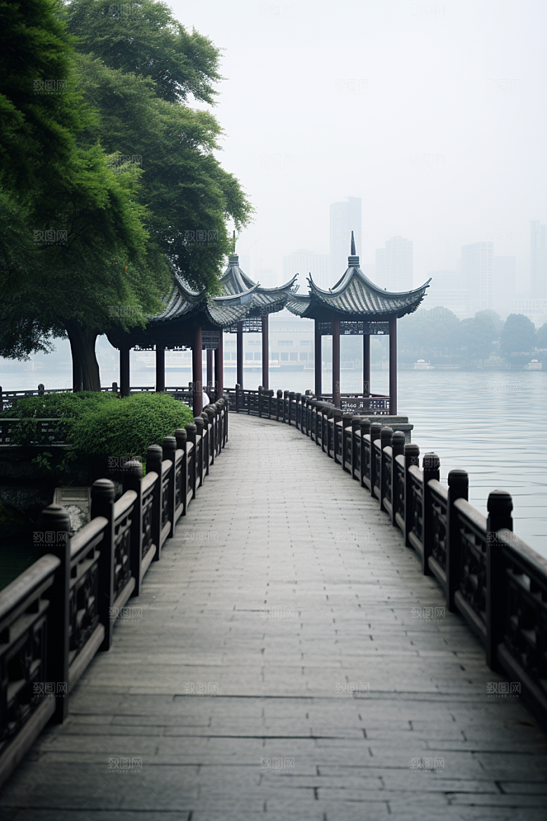 杭州城市风光南宋古都风景摄影图