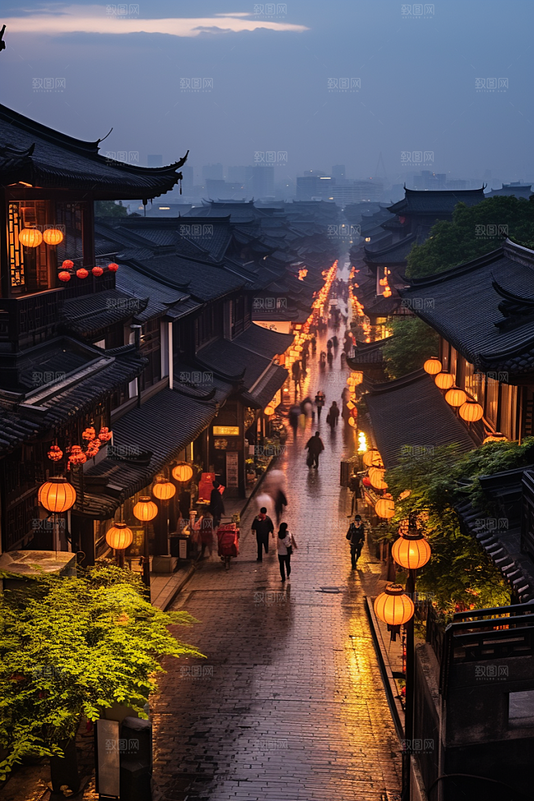 杭州城市风光南宋古都旅游摄影图
