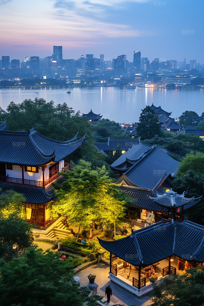 杭州城市风光国内游景色摄影图