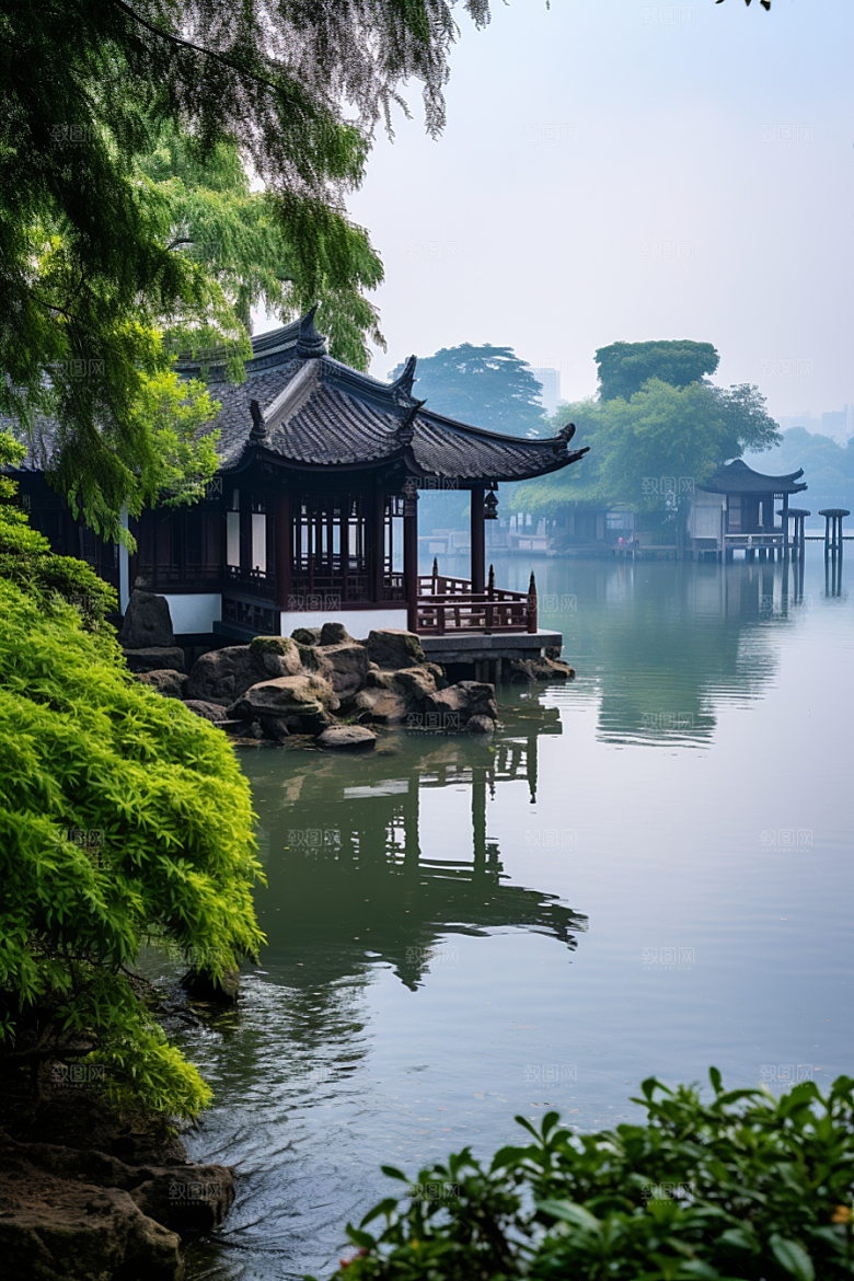 杭州城市风光国内游景点摄影图