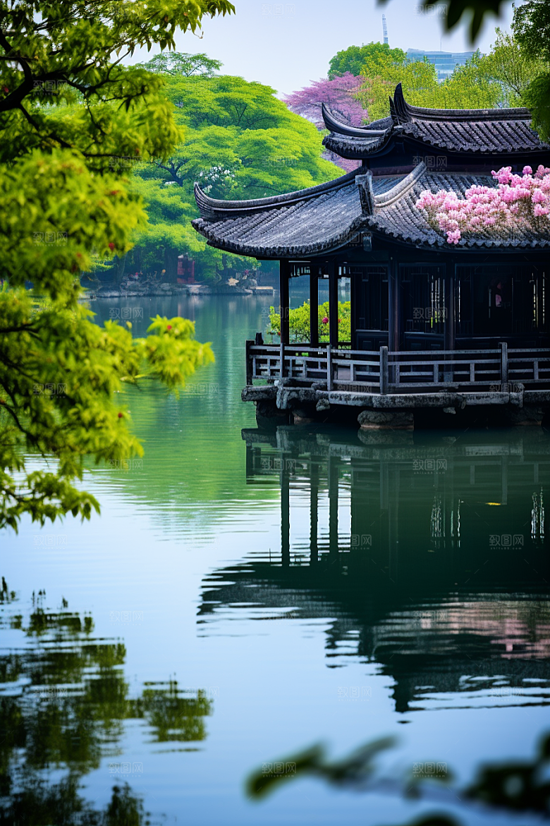 杭州城市风光南宋古都旅行摄影图