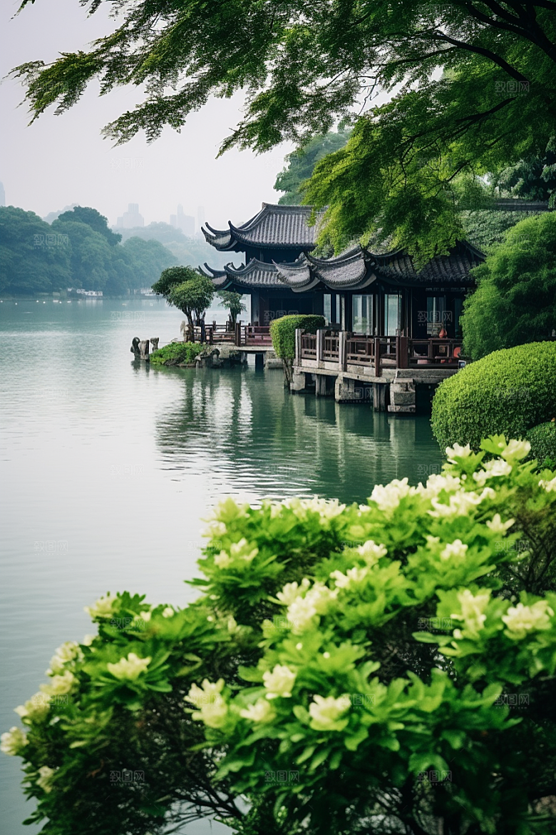 杭州城市风光地标风景摄影图