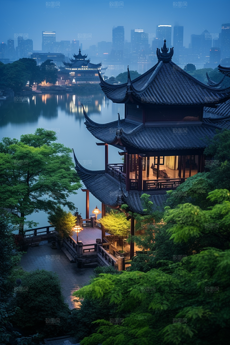 杭州城市风光南宋古都旅游摄影图