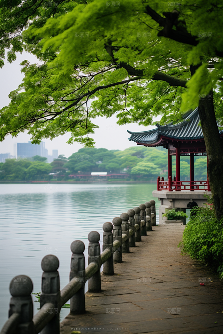 杭州城市风光景点风景摄影图