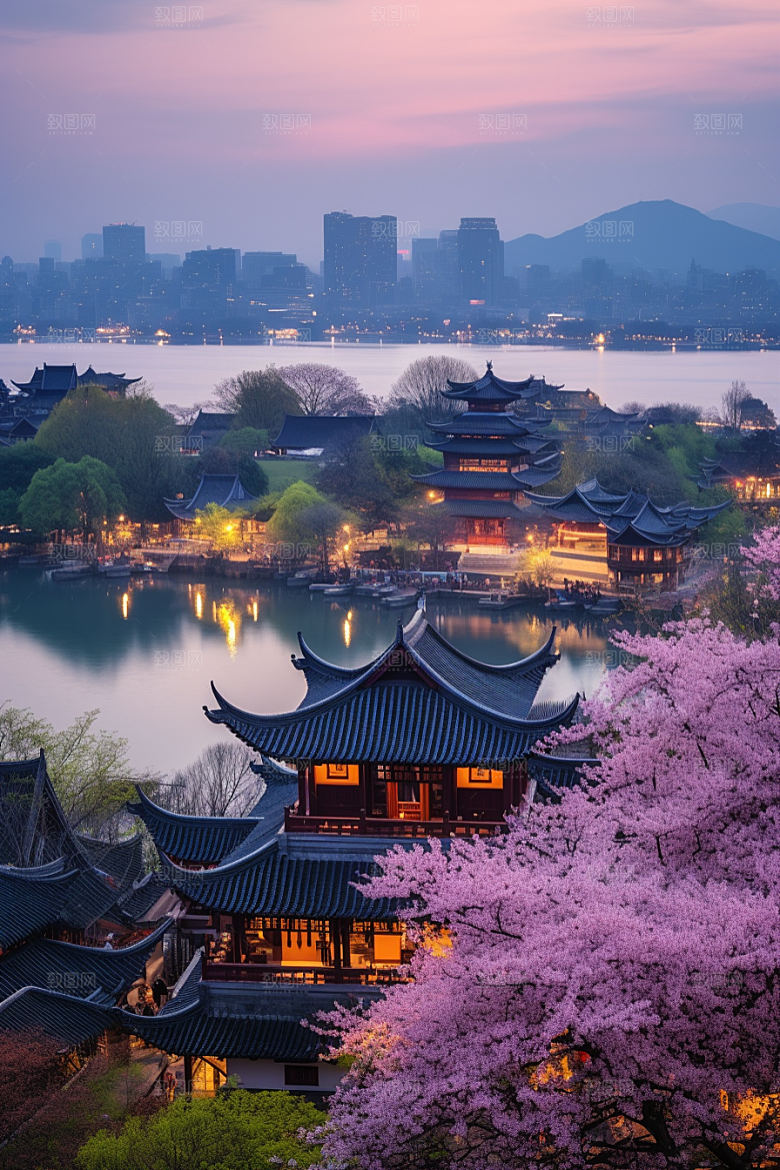 杭州城市风光都市高清摄影图