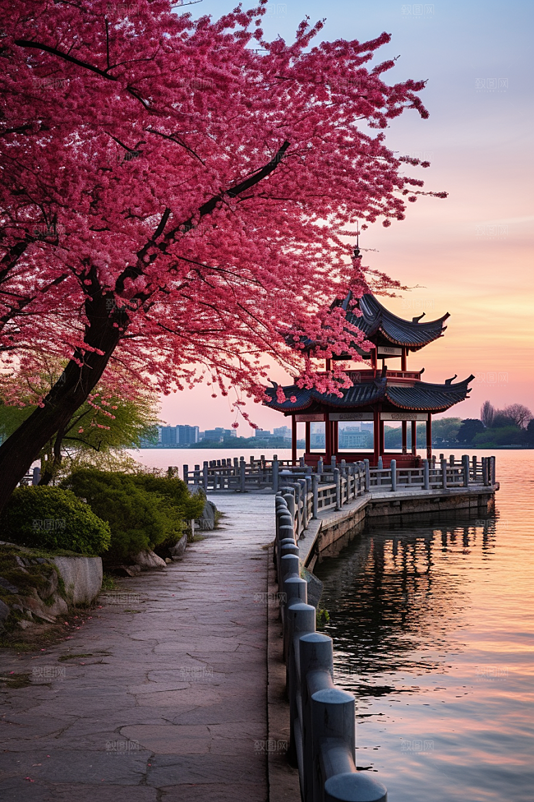 杭州城市风光江南旅行摄影图