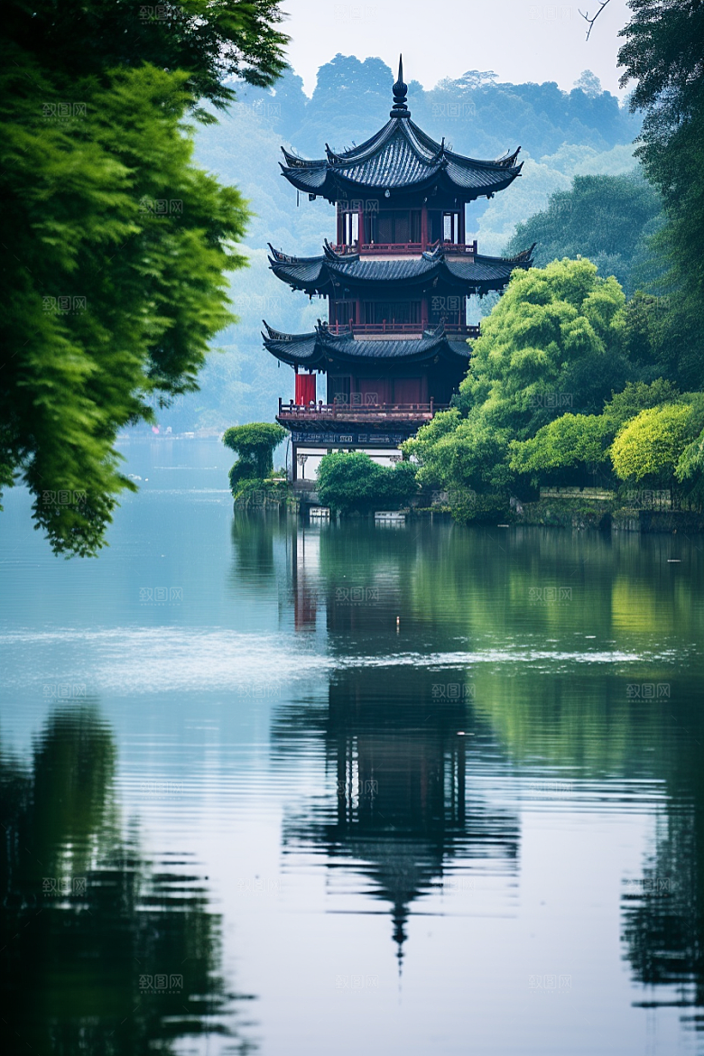 杭州城市风光旅游国内游摄影图