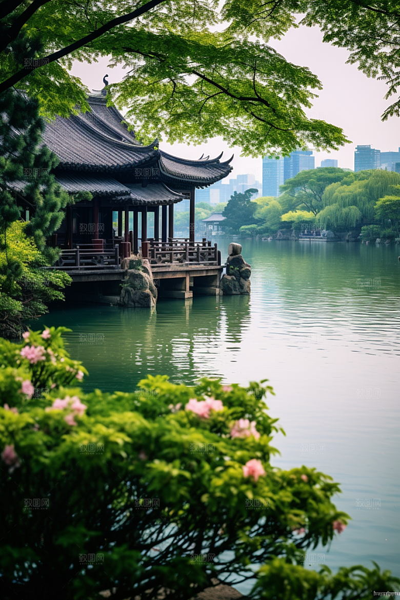 杭州城市风光旅行国内游摄影图
