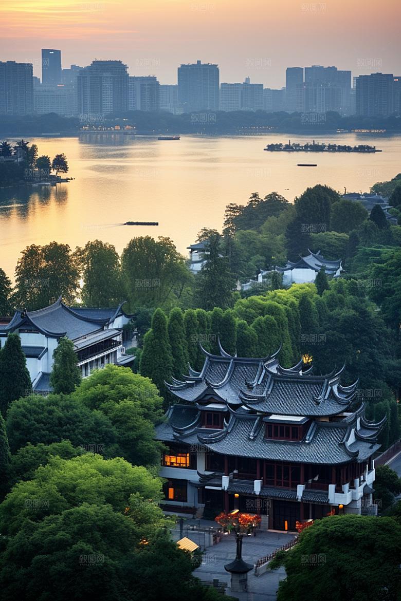 杭州城市风光地标高清摄影图