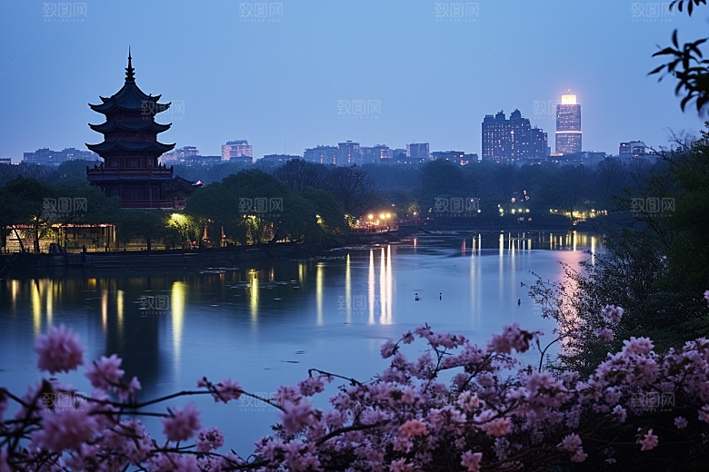 杭州城市风光南宋古都旅行摄影图