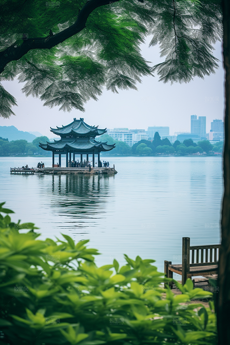 杭州城市风光江南旅行摄影图