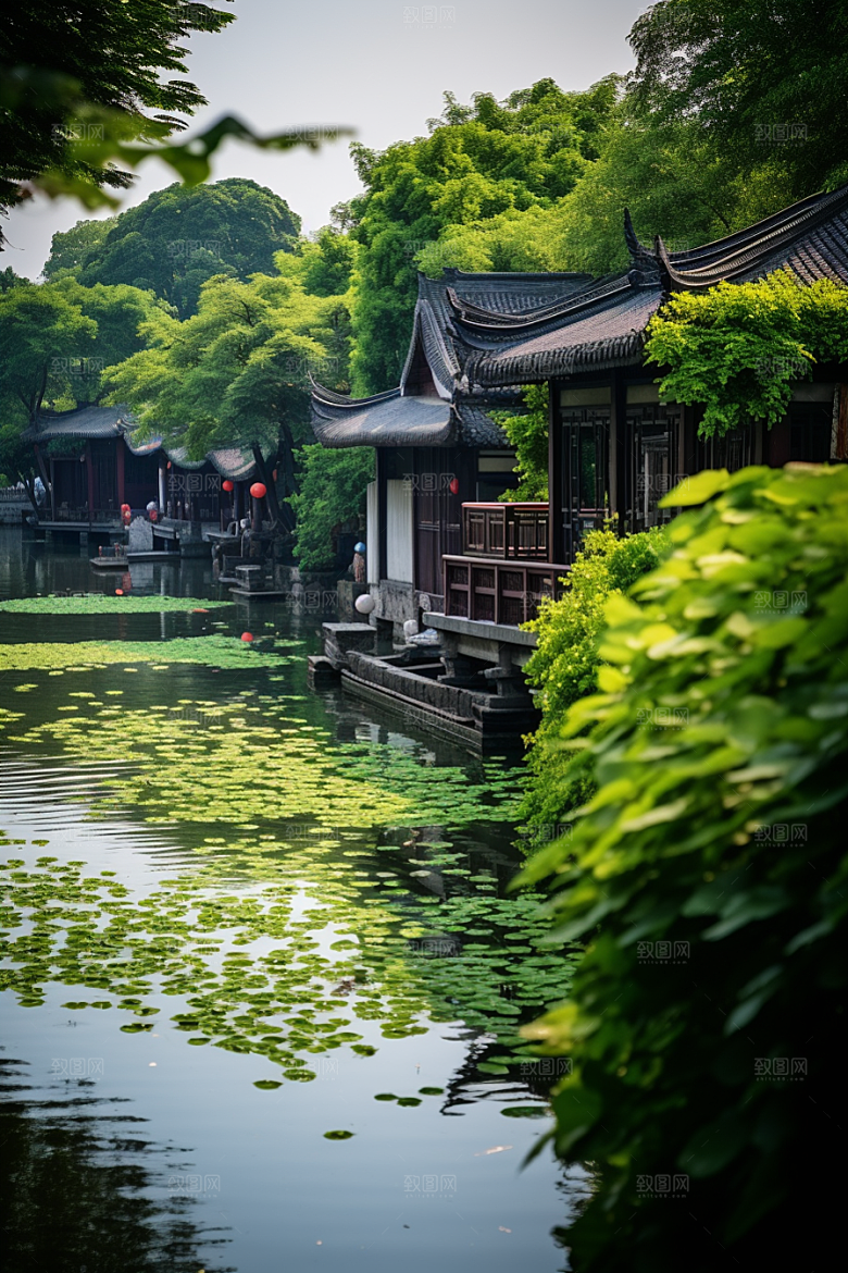 杭州城市风光江南南宋古都摄影图