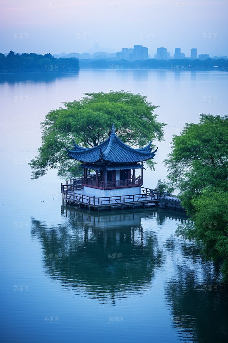 杭州城市风光地标风景摄影图