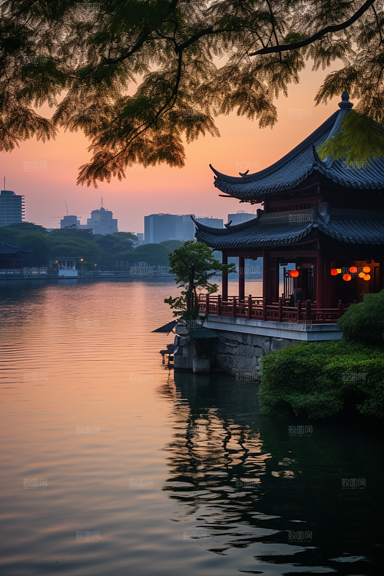 杭州城市风光风景国内游摄影图