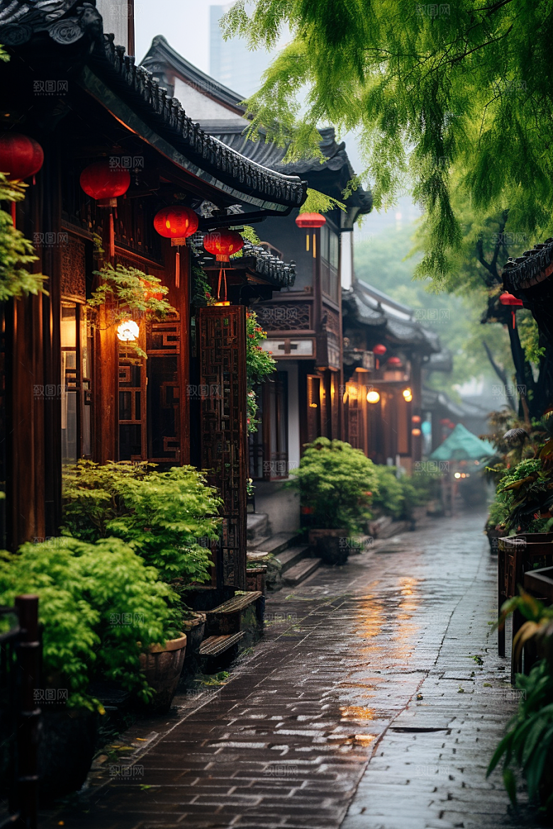 杭州城市风光地标都市摄影图