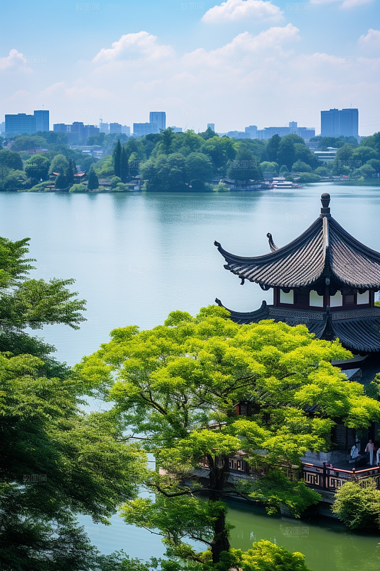杭州城市风光景色高清摄影图