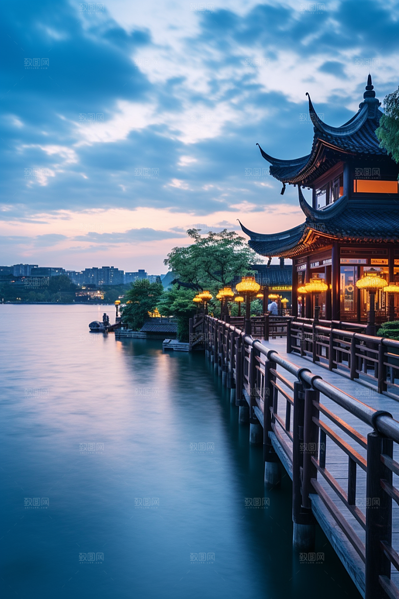 杭州城市风光旅游景色摄影图