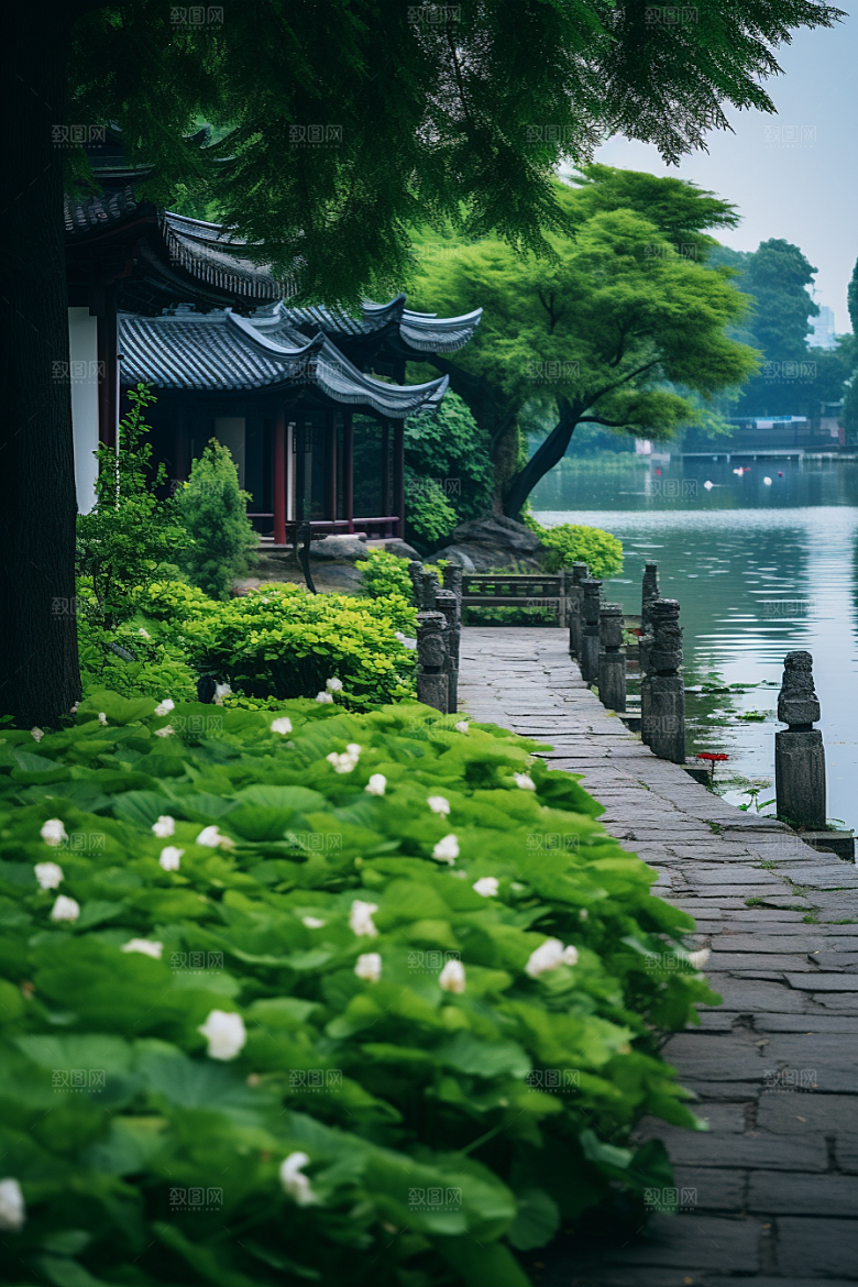 杭州城市风光景点旅行摄影图