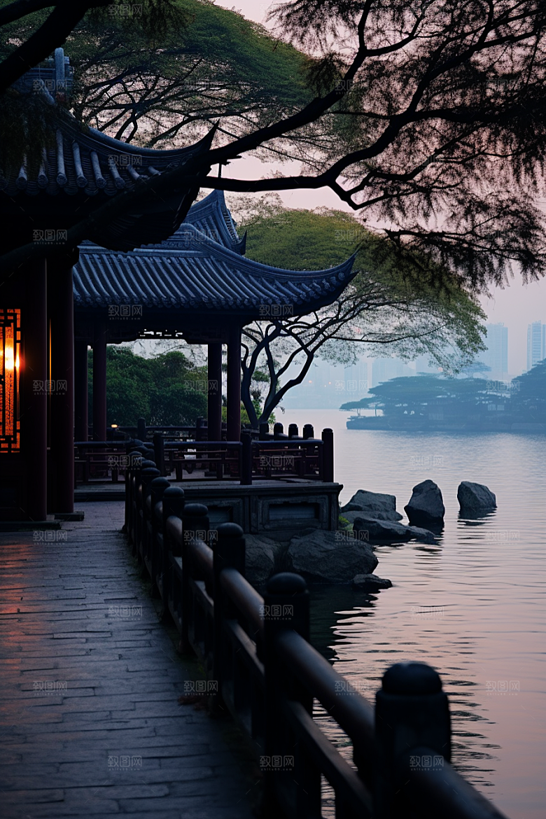 杭州城市风光景色旅游摄影图