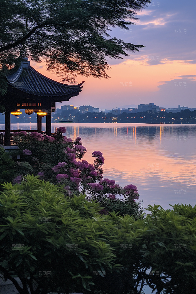 杭州城市风光旅行景色摄影图