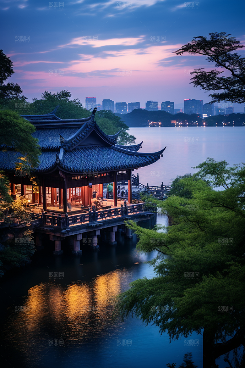 杭州城市风光国内游高清摄影图