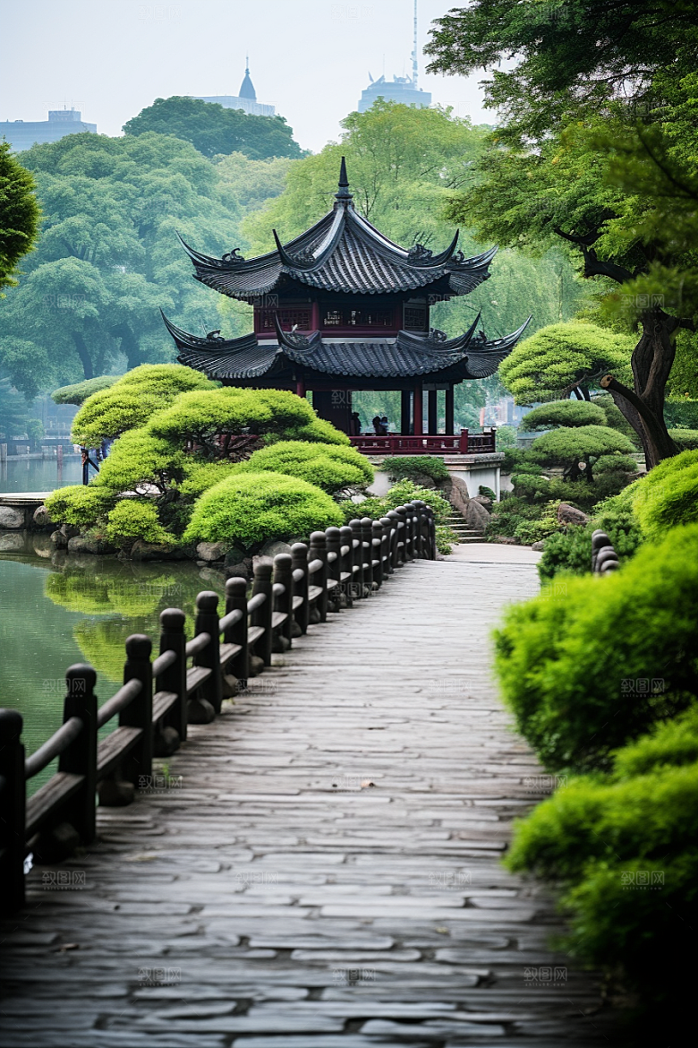 杭州城市风光旅行景色摄影图