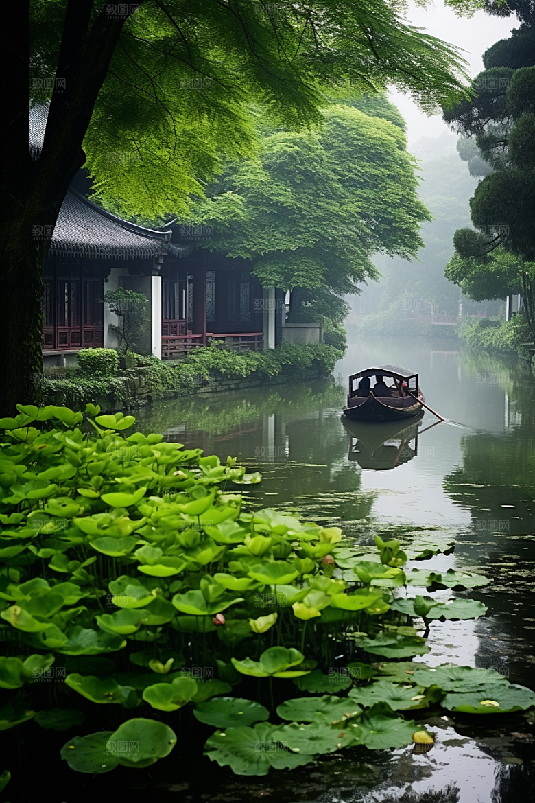 杭州城市风光风景地标摄影图