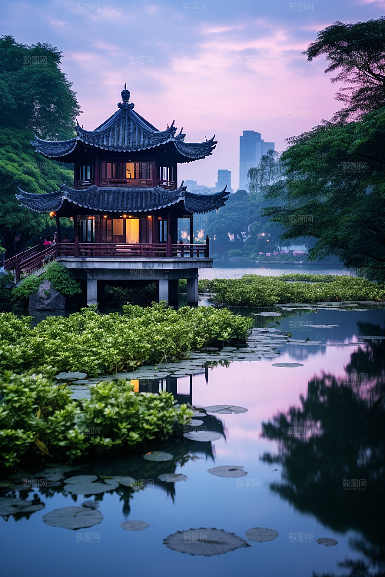 杭州城市风光都市旅行摄影图