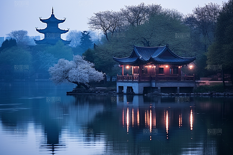 杭州城市风光旅游风景摄影图