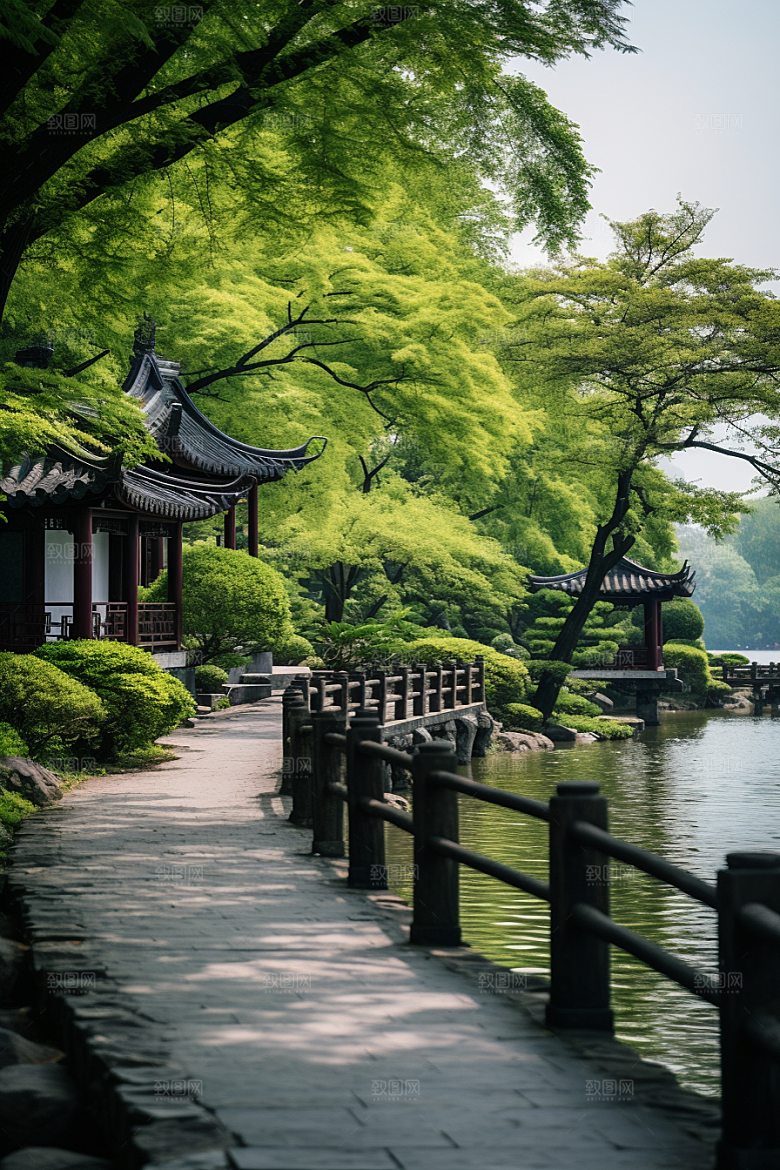 杭州城市风光风景景点摄影图