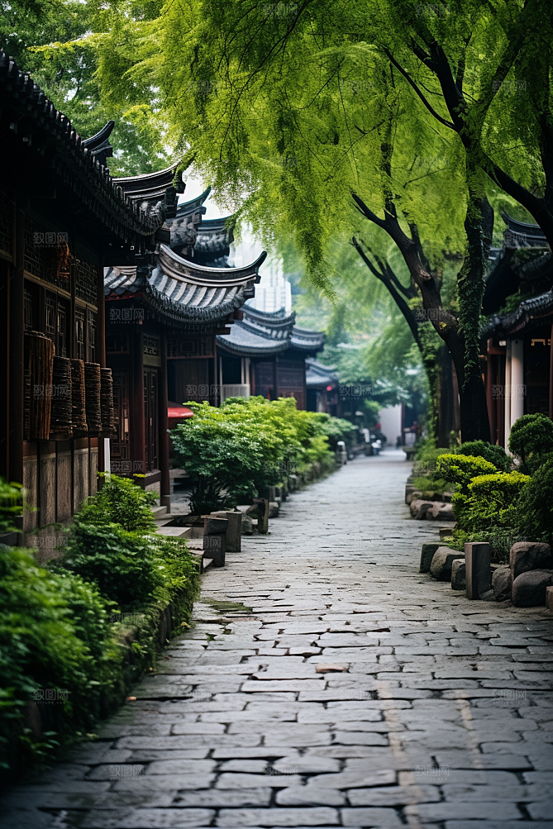 杭州城市风光地标景点摄影图