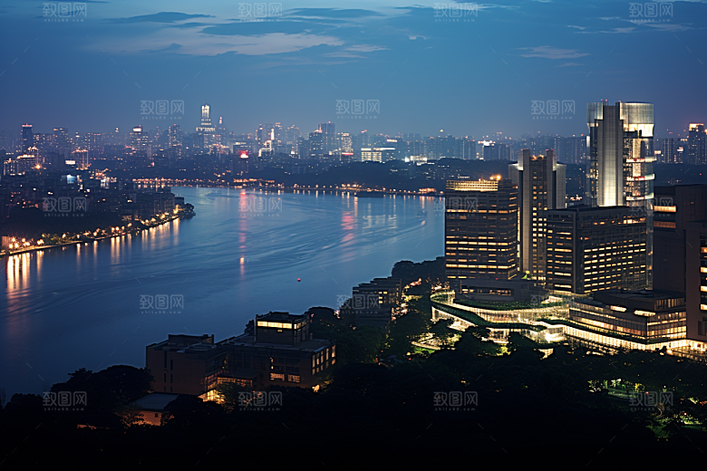 杭州城市风光地标风景摄影图