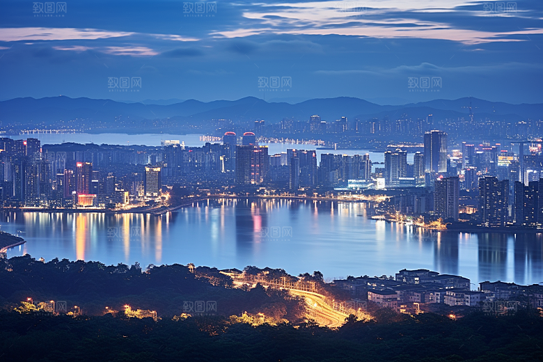 杭州城市风光旅行江南摄影图