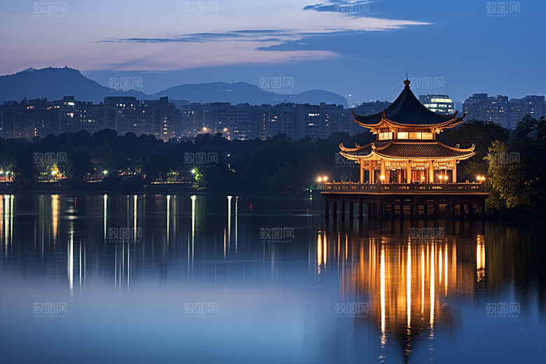 杭州城市风光南宋古都风景摄影图