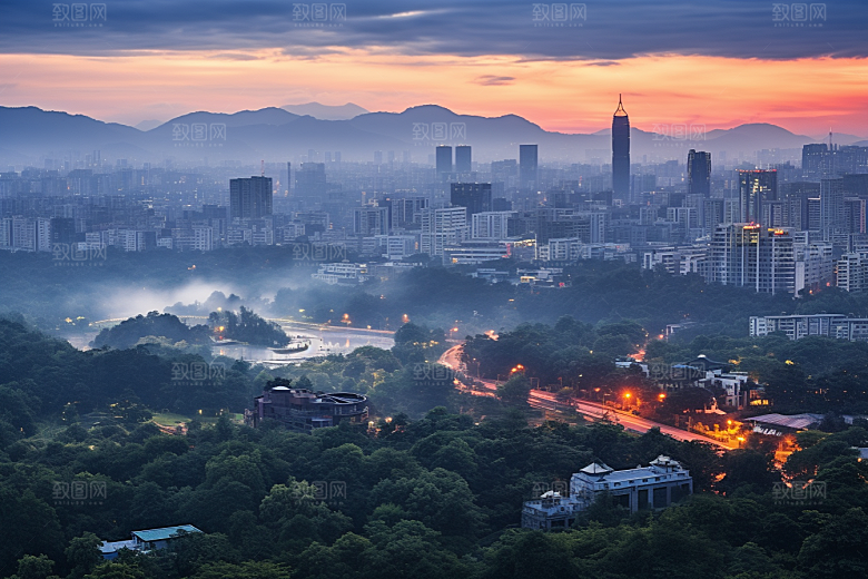 杭州城市风光旅行高清摄影图