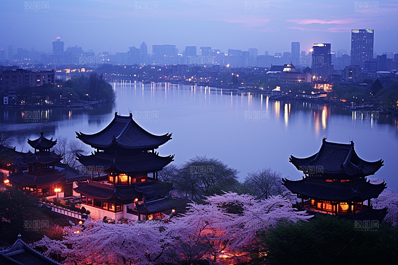 杭州城市风光景点国内游摄影图
