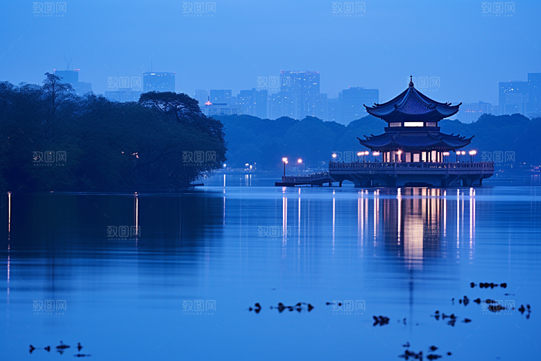 杭州城市风光旅游国内游摄影图