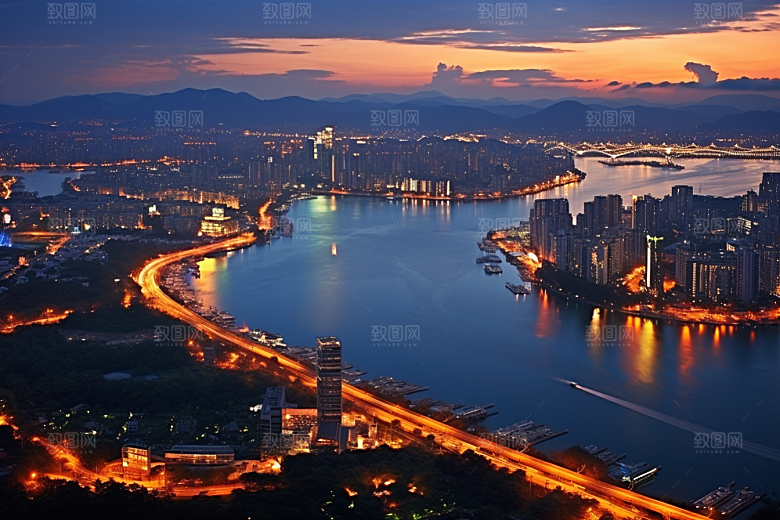 杭州城市风光国内游都市摄影图