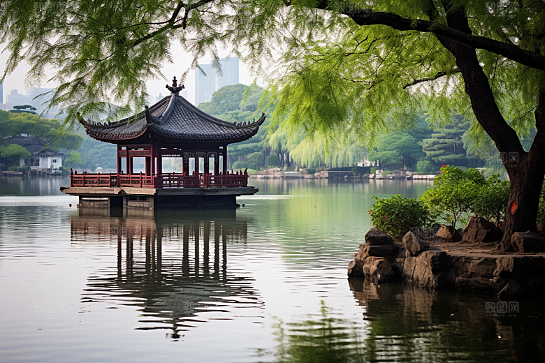 杭州城市风光旅行南宋古都摄影图