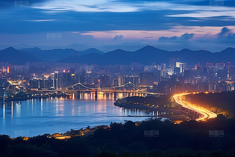 杭州城市风光南宋古都风景摄影图