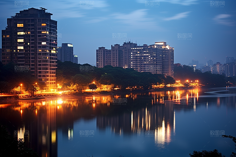 杭州城市风光高清都市摄影图