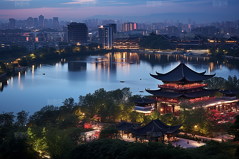 杭州城市风光国内游旅游摄影图